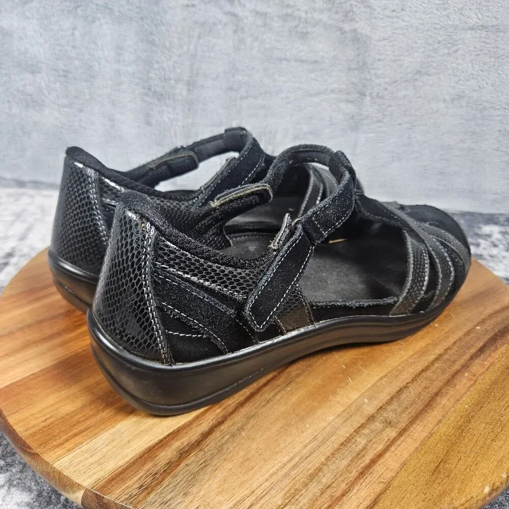 Orthofeet Womens Shoes Black Mary Jane Juno Comfort 862 Strap Slip On Size 8 B